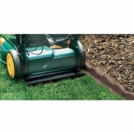 Trim-Free Trim Free Landscape Edging, 20ft Interlocking Brick Sections, Blocks Grass and Weeds, Brown 2039HD